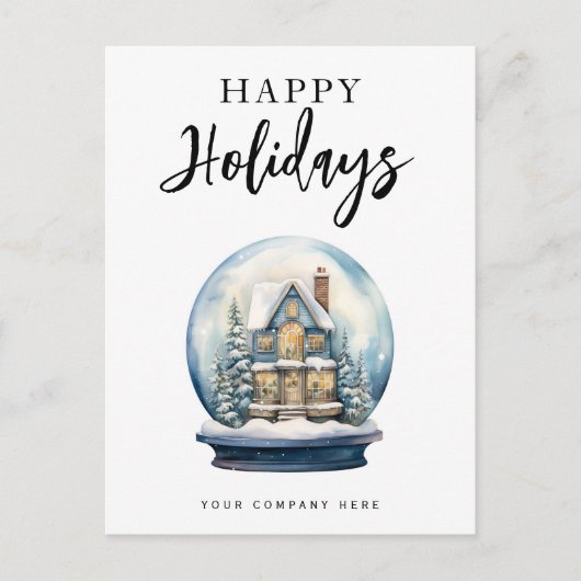 ハッピーホリデーズクリスマスグローブハウスリアルティ シーズンポストカード (正面)