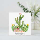 ハッピーホリデーズクリスマスサボテンの挨拶 カード (スタンド正面)