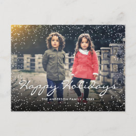 ハッピーホリデーズクリスマスススススノーカスタムト写真 シーズンポストカード