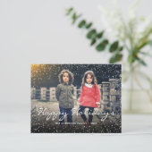 ハッピーホリデーズクリスマスススススノーカスタムト写真 シーズンポストカード (スタンド正面)