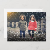 ハッピーホリデーズクリスマスススススノーカスタムト写真 シーズンポストカード (正面/裏面)