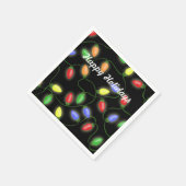 ハッピーホリデーズクリスマスストリングライト スタンダードカクテルナプキン (角)