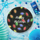 ハッピーホリデーズクリスマスストリングライト ペーパープレート (パーティー)