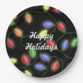 ハッピーホリデーズクリスマスストリングライト ペーパープレート (正面)