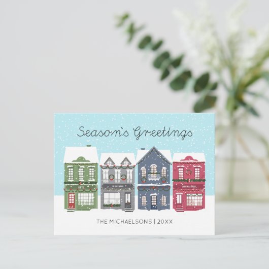ハッピーホリデーズクリスマスタウン | フォトホリデーカード シーズンポストカード (スタンド正面)