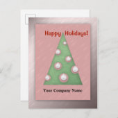 ハッピーホリデーズクリスマスツリーのビジネスをパーソナライズ シーズンポストカード (正面/裏面)