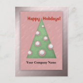 ハッピーホリデーズクリスマスツリーのビジネスをパーソナライズ シーズンポストカード (正面)