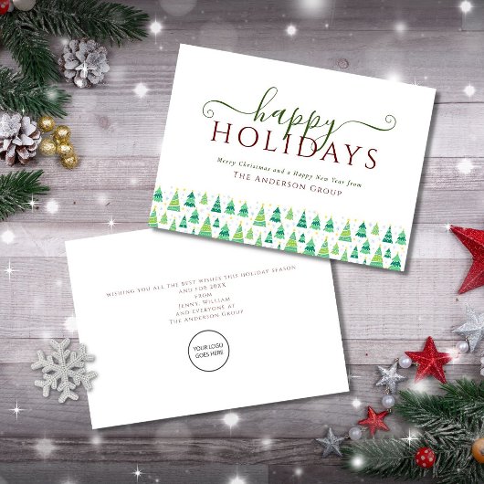 ハッピーホリデーズクリスマスツリーのロ企業のゴ シーズンカード