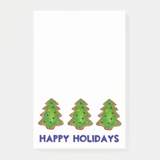 ハッピーホリデーズクリスマスツリークッキーベーキング ポストイット (正面)