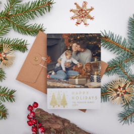 ハッピーホリデーズクリスマスツリーシンプルの写真 箔シーズンカード