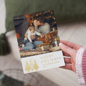 ハッピーホリデーズクリスマスツリーシンプルの写真 箔シーズンカード