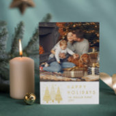 ハッピーホリデーズクリスマスツリーシンプルの写真 箔シーズンカード