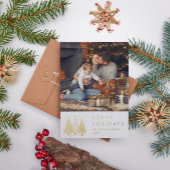 ハッピーホリデーズクリスマスツリーシンプルの写真 箔シーズンカード