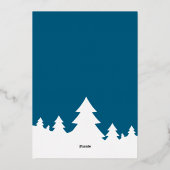 ハッピーホリデーズクリスマスツリーズファミリーフォト金ゴールド 箔シーズンカード (裏面)