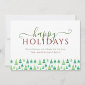 ハッピーホリデーズクリスマスツリーズ企業のビジネス シーズンカード (正面)