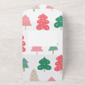 ハッピーホリデーズクリスマスツリーパターンカード オールインワン招待状 (外側)