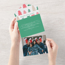 ハッピーホリデーズクリスマスツリーパターンカード