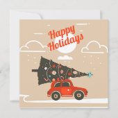 ハッピーホリデーズクリスマスツリーフラットカード (正面)