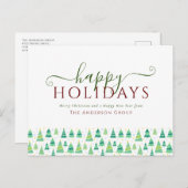 ハッピーホリデーズクリスマスツリー企業の シーズンポストカード (正面/裏面)