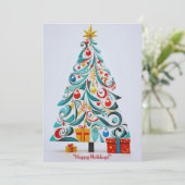 ハッピーホリデーズクリスマスツリー:グリーティングカード シーズンカード (スタンド正面)