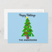 ハッピーホリデーズクリスマスツリー#1はがき ポストカード (正面/裏面)