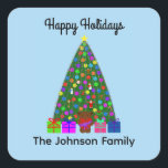 ハッピーホリデーズクリスマスツリー#3シール スクエアシール<br><div class="desc">クリスマスツリー#3</div>