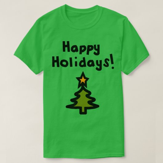 ハッピーホリデーズクリスマスツリー Tシャツ (デザイン正面)