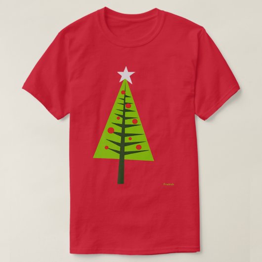 ハッピーホリデーズクリスマスツリー Tシャツ (デザイン正面)