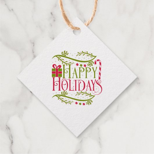 ハッピーホリデーズクリスマスデザイン フェイバータグ (裏面)