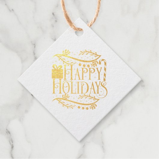 ハッピーホリデーズクリスマスデザイン フェイバータグ (正面)