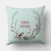 ハッピーホリデーズクリスマスバード クッション (裏面)