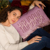 ハッピーホリデーズクリスマスパーガーリープルグリッター ランバークッション