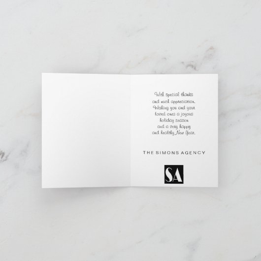 ハッピーホリデーズクリスマスビジ企業のネス シーズンカード (内部)