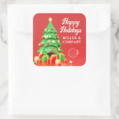 ハッピーホリデーズクリスマスフェスティバル企業のロゴ スクエアシール (バッグ)