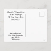 ハッピーホリデーズクリスマスフォトを破って明らかにする シーズンポストカード (裏面)