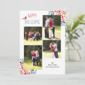ハッピーホリデーズクリスマスフォトコラージュカード 招待状 (スタンド正面)