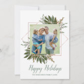 ハッピーホリデーズクリスマスフォトジオメスタイリッシュトリ シーズンカード (正面)