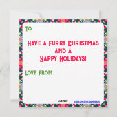 ハッピーホリデーズクリスマスフォトプンドッグパパムームママ シーズンカード (裏面)