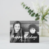 ハッピーホリデーズクリスマスフォトホリデーウィッシュおもしろい シーズンポストカード (スタンド正面)