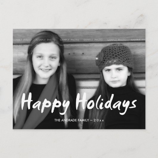 ハッピーホリデーズクリスマスフォトホリデーウィッシュおもしろい シーズンポストカード (正面)