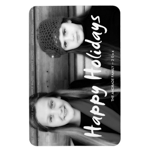 ハッピーホリデーズクリスマスフォトホリデーウィッシュおもしろい マグネット (縦)