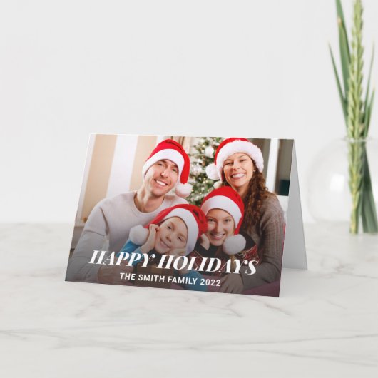 ハッピーホリデーズクリスマスフォトホリデーカード シーズンカード (正面)
