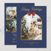 ハッピーホリデーズクリスマスフォトミニマルカード 招待状 (正面/裏面)