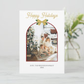 ハッピーホリデーズクリスマスフォトミニマルカード 招待状 (スタンド正面)