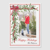 ハッピーホリデーズクリスマスフォト磁気カード (正面)