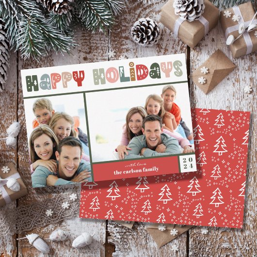 ハッピーホリデーズクリスマスフォト シーズンカード