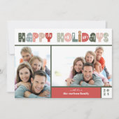ハッピーホリデーズクリスマスフォト シーズンカード (正面)