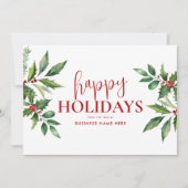 ハッピーホリデーズクリスマスフローラビジネス シーズンカード (正面)