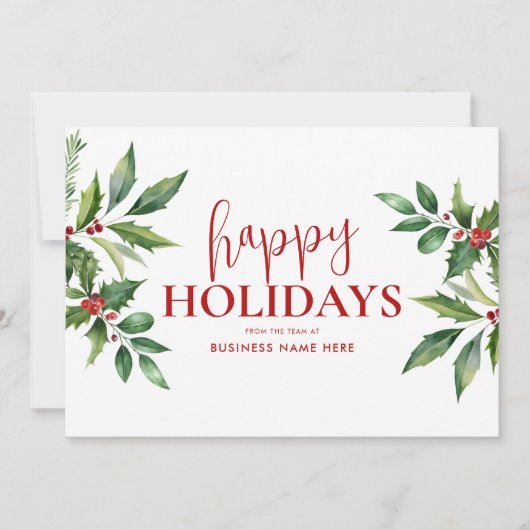 ハッピーホリデーズクリスマスフローラビジネス シーズンカード (正面)