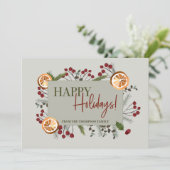 ハッピーホリデーズクリスマスブロージングオレンジカスタム シーズンカード (スタンド正面)